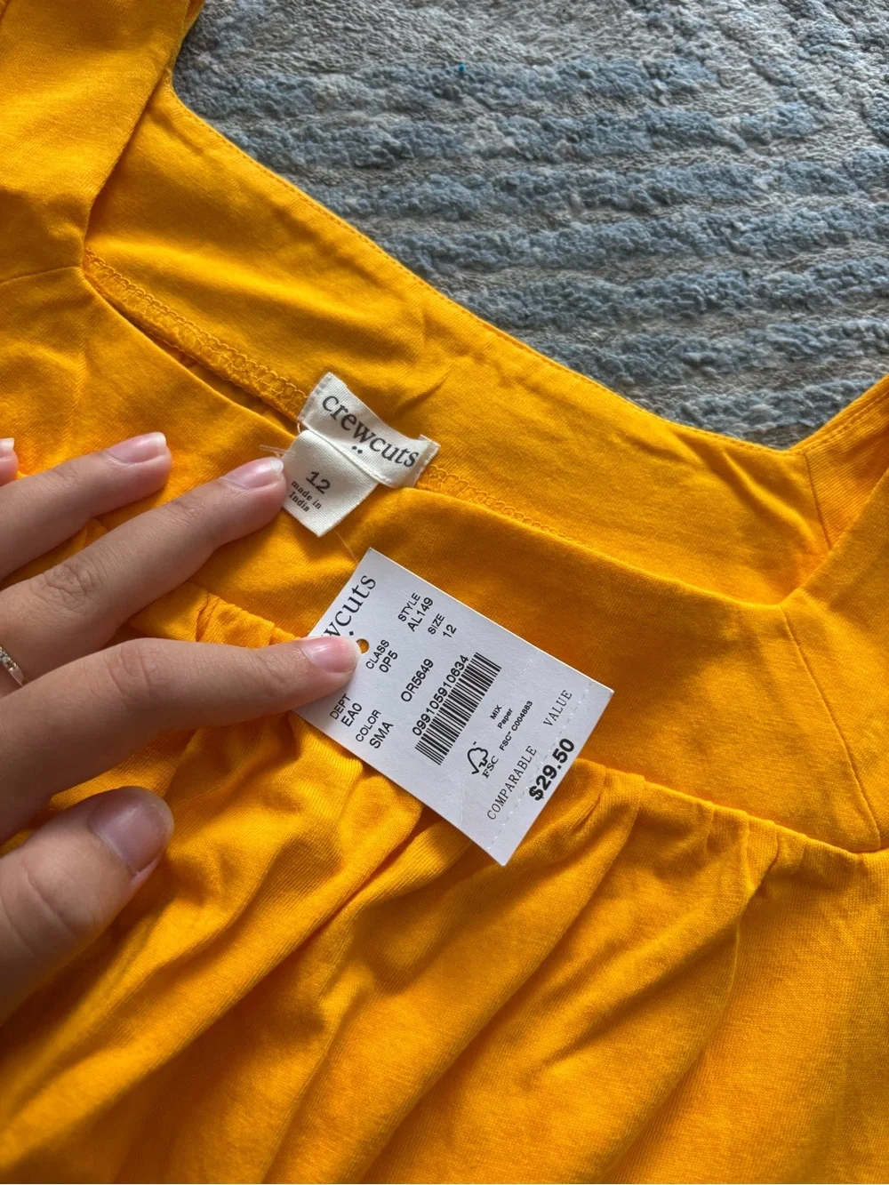 Crewcuts Girls' Bright Yellow Flutter Sleeve Peplum Top